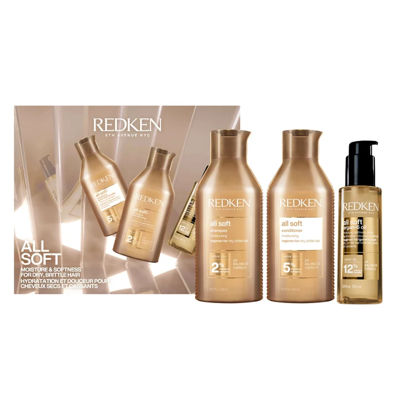 Cofanetto Regalo 2026 All Soft Argan Kit Redken per Capelli Secchi