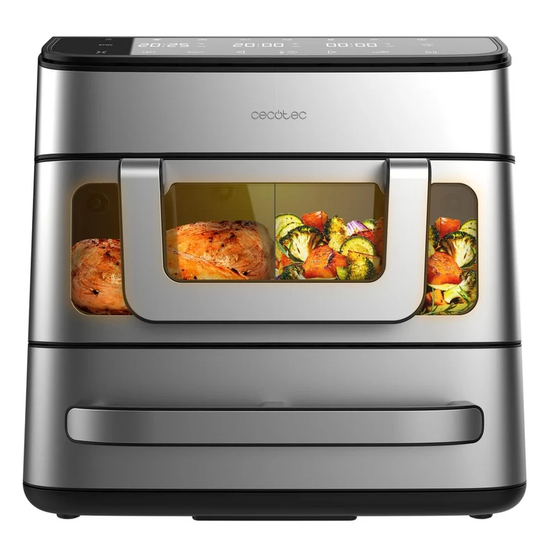 Cecotec Airfryer & Uuni Cecofry FoodCourt 18000 4Pizza 18L 2700W teräs näyttö
