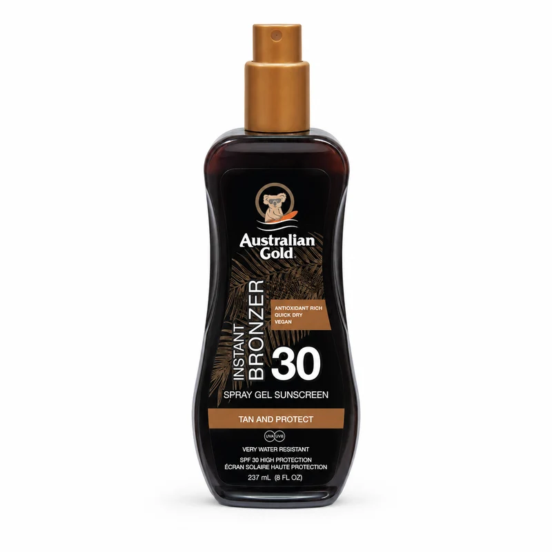 Australian Gold SPF30 Spray Gel with Bronzer 237 ml
