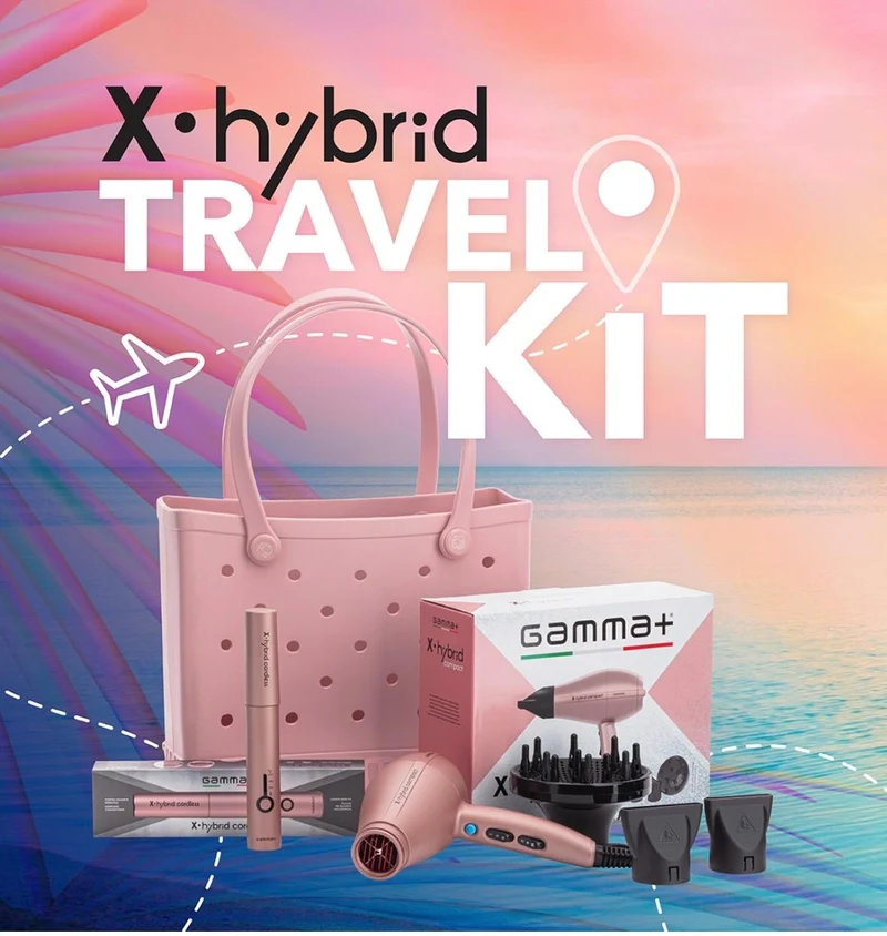 Gammapiu Travel kit piastra senza fili e phon