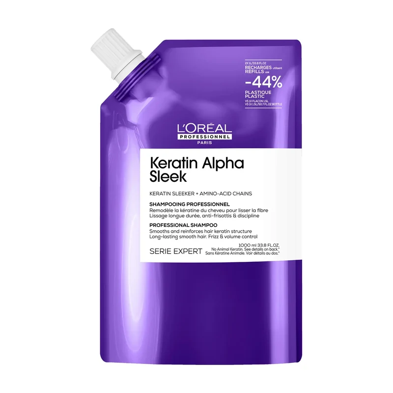 L'Oréal Professionnel Keratin Alpha Sleek Shampoo Refill 1000ml