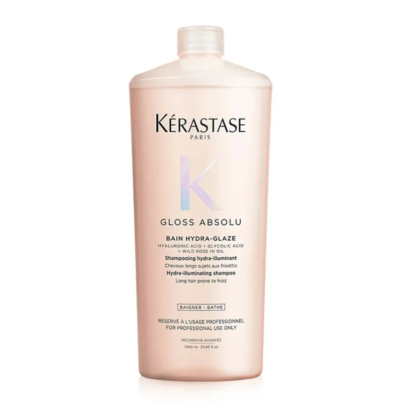Kérastase Gloss Absolu Bain Crème Hydra Glaze 1000 ml – Shampoo Illuminante Anti-Crespo Capelli Spessi