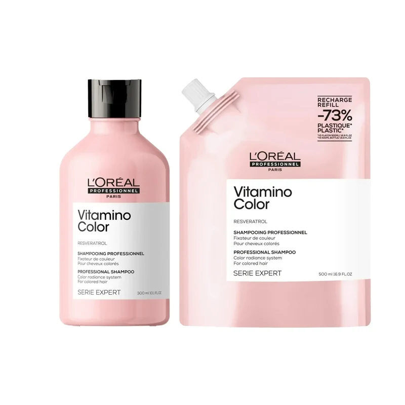 L'Oreal Serie Expert Vitamino Color Shampoo e Ricarica Ecologica