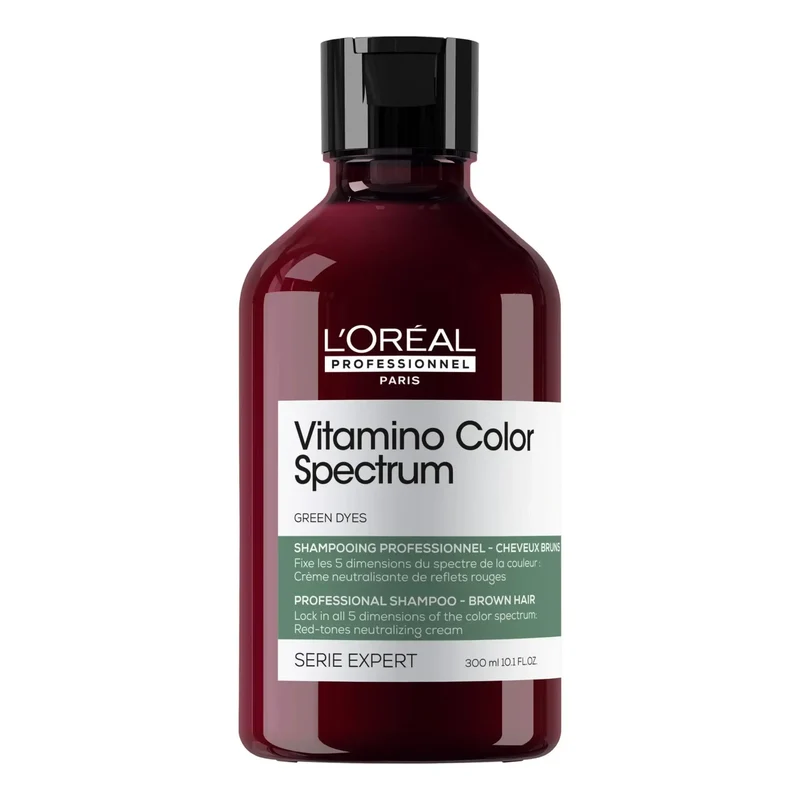 L'Oreal Vitamino Color Spectrum Shampoo Verde Neutralizzante Anti-Rosso Capelli Castani Scuri 300ml