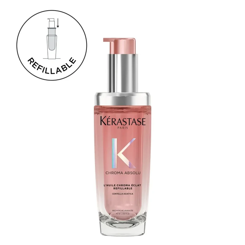 Kérastase Chroma Absolu L’Huile Chroma Éclat 75 ml – Olio Ricaricabile per Capelli Colorati