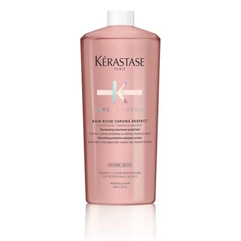 Kérastase Chroma Absolu Bain Chroma Respect Riche 1000 ml – Shampoo Nutriente Professionale per Capelli Colorati Spessi e Secchi