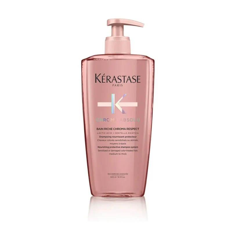 Kérastase Chroma Absolu Bain Chroma Respect Riche 500 ml – Shampoo Nutriente per Capelli Colorati Spessi e Secchi