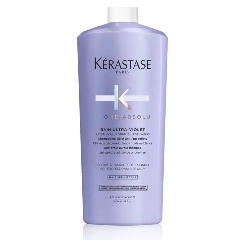 Kérastase Blond Absolu Bain Ultra-Violet 1000 ml – Shampoo Antigiallo e Anti-Arancio