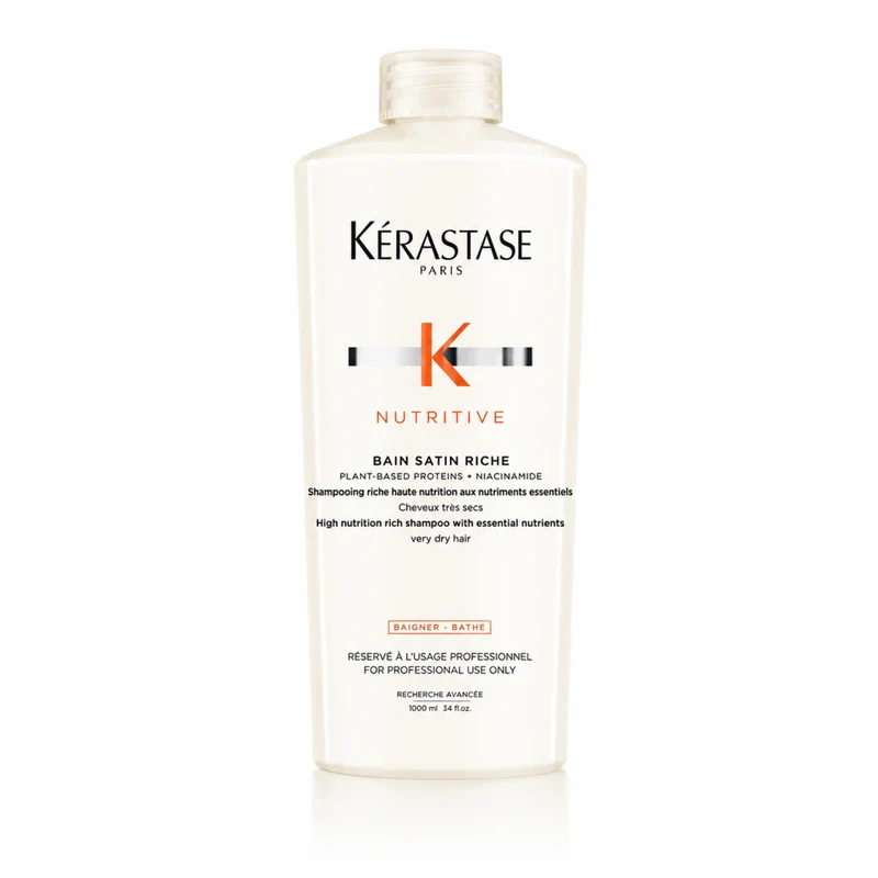 Kérastase Nutritive Bain Satin Riche 1000 ml – Shampoo Idratante per Capelli Molto Secchi