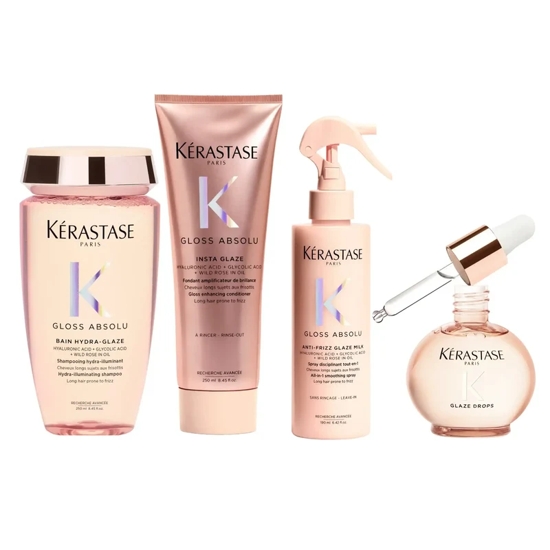 Kérastase Routine Anti-Crespo Gloss Absolu Shampoo + Balsamo + Spray + Olio