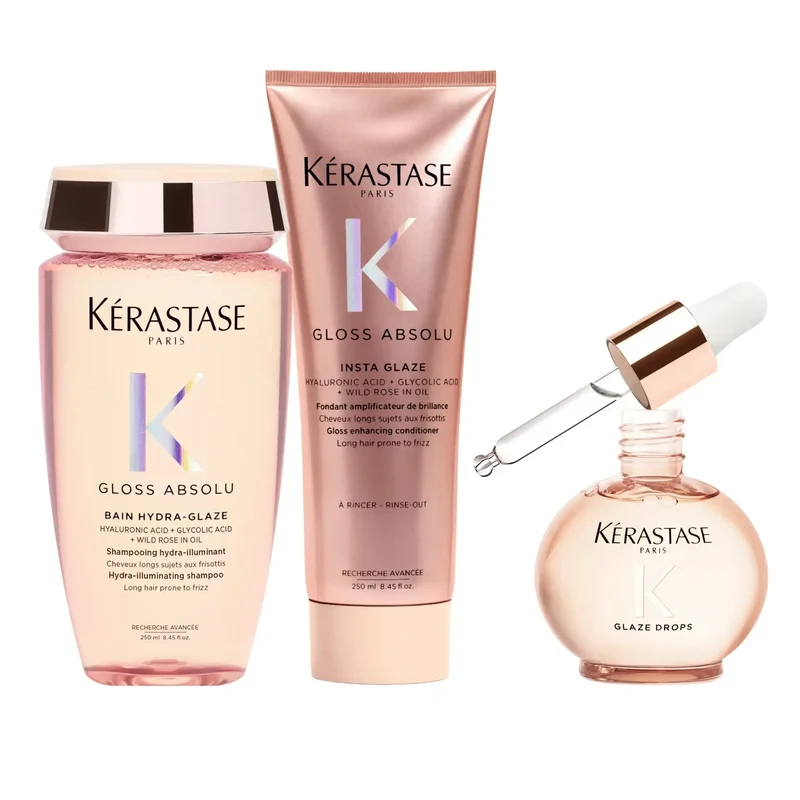 Kérastase Set Gloss Absolu Shampoo + Balsamo + Olio - Anticrespo