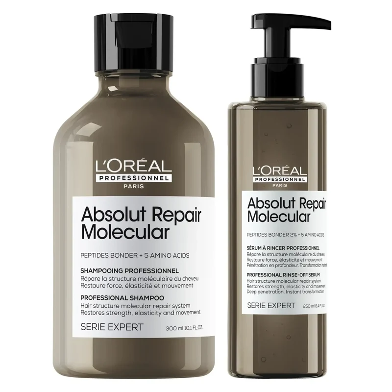 Set L'Oréal Absolut Repair Molecular Shampoo + Balsamo – Per capelli danneggiati e trattati chimicamente