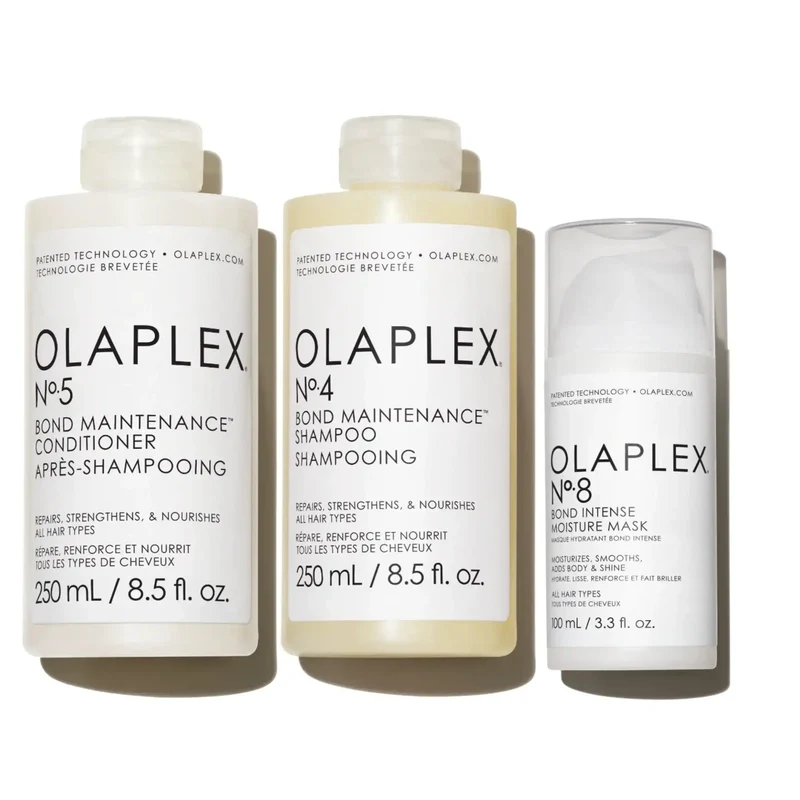 Kit Olaplex Nº.4 + Nº.5 + Nº.8 – Idratazione e riparazione completa per capelli visibilmente più sani