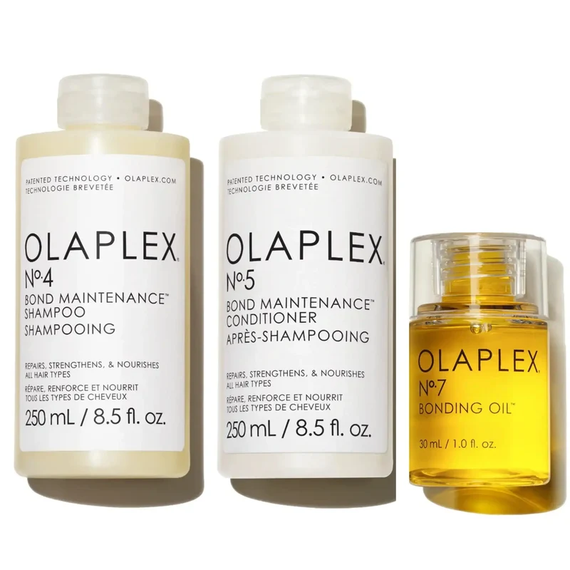 Bundle Olaplex Nº.4 + Nº.5 + Nº.7 Bonding Oil – Routine per Capelli Forti, Lucenti e Protetti