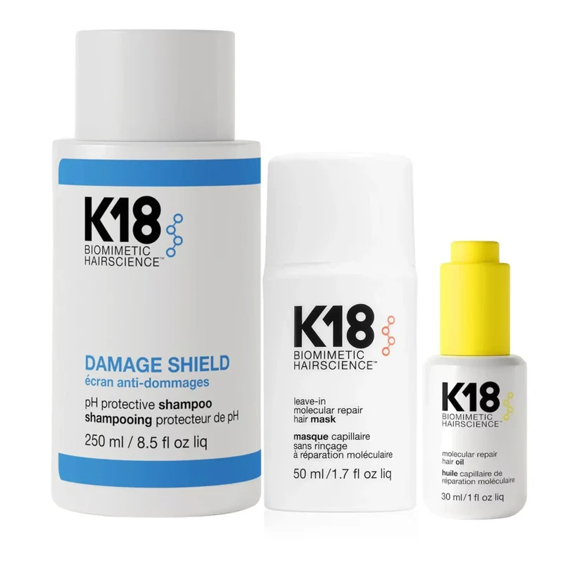 K18 Routine per Capelli Danneggiati in 3 step - Shampoo Maschera e Olio
