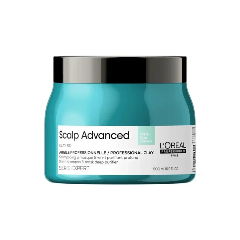 L'Oréal Professionnel Scalp Advanced 2-in-1 Shampoo e Maschera Deep Purifier Clay Anti-Oiliness – 500ml