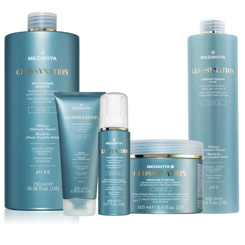 Medavita Glossynation Set Completo - Trattamento Laminazione Capelli