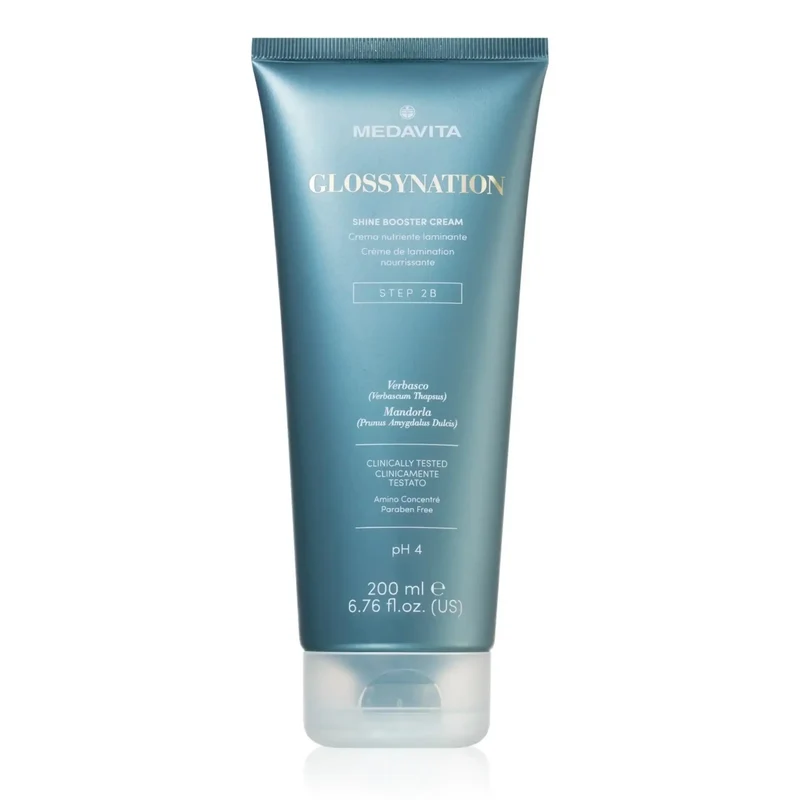 Medavita GlossyNation Shine Booster Cream 200ml - Crema Nutriente Laminante per Capelli Secchi e Crespi