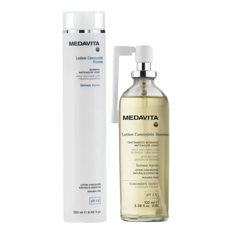 Medavita Lotion Concentree Homme - Set Anticaduta Uomo: Shampoo 250ml e Lozione 100ml