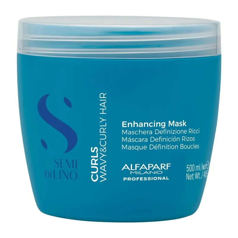 Alfaparf Semi di Lino Curl Enhancing Mask 500ml - Maschera Idratante per Capelli Ricci e Mossi