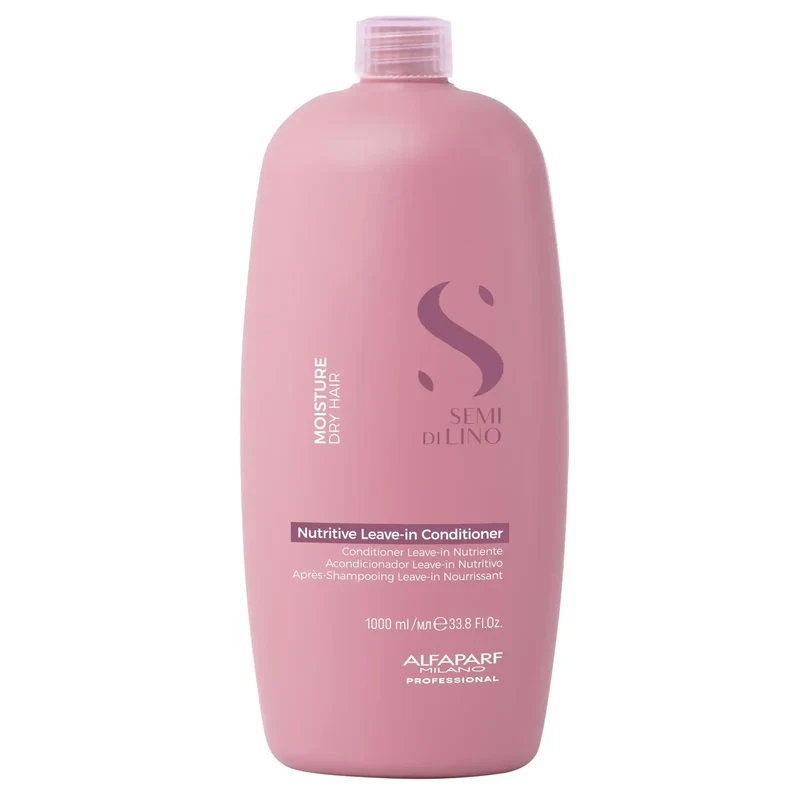 Alfaparf Semi di Lino Nutritive Leave-in – Conditioner Nutriente 1000ml Senza Risciacquo per Capelli Secchi