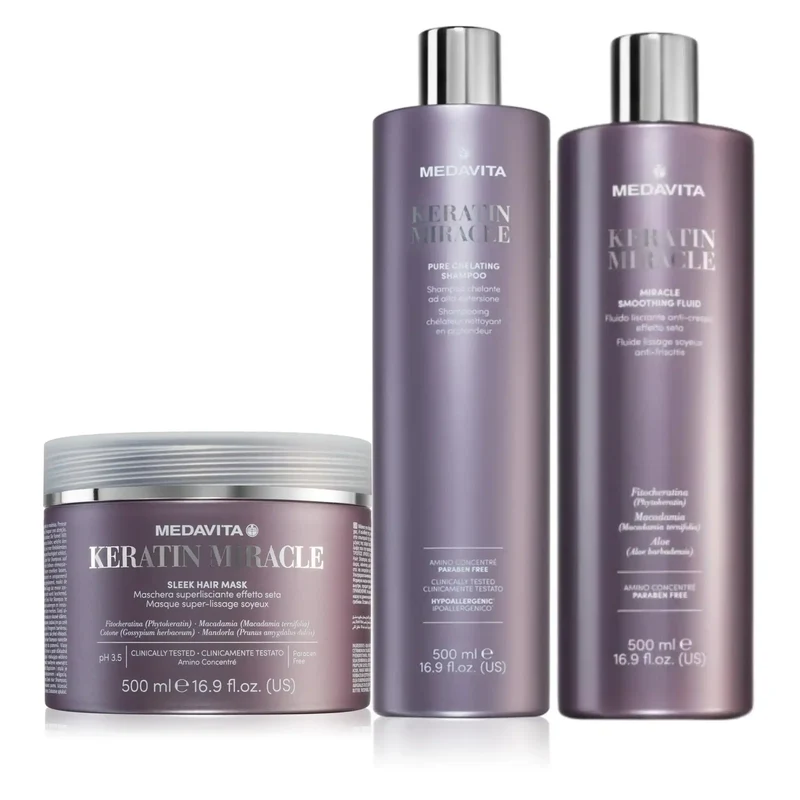 Medavita Keratin Miracle Trattamento Professionale Lisciante alla Cheratina Completo