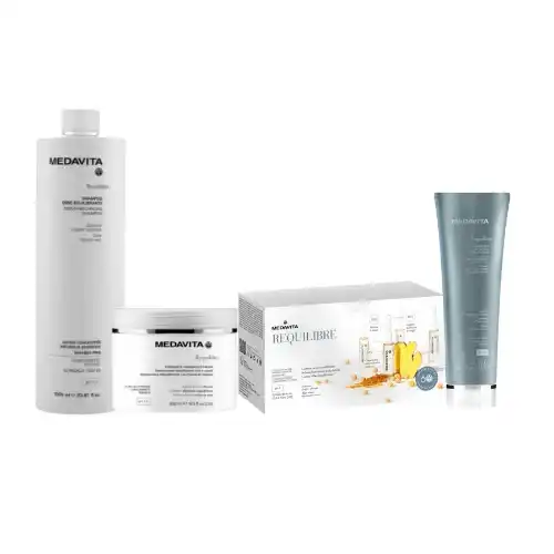 Medavita Requilibre Trattamento Completo Purificante , Seboequilibrante per Capelli Grassi , Cuti Grasse o Seborroiche