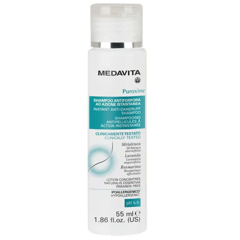 Medavita Puroxine Shampoo Antiforfora 55ml - Azione Istantanea per Forfora Secca e Grassa