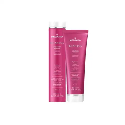 Set Medavita Luxviva: Shampoo e Balsamo Post Color per Capelli Colorati e Trattati