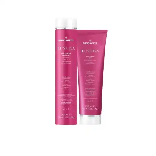 Set Medavita Luxviva: Shampoo e Maschera Post Color per Capelli Colorati e Trattati