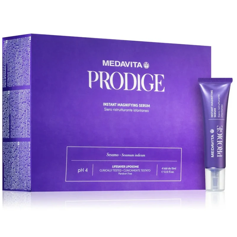 Medavita Prodige Instant Magnifying Serum 4x15ml - Siero Ristrutturante Istantaneo per Capelli Danneggiati