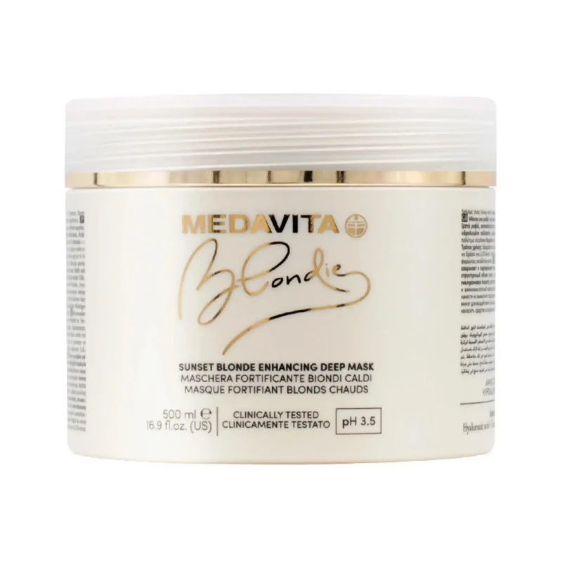 Medavita Blondie Sunset Blonde Enhancing Deep Mask 500ml - Maschera Rimpolpante per Capelli Biondi Caldi