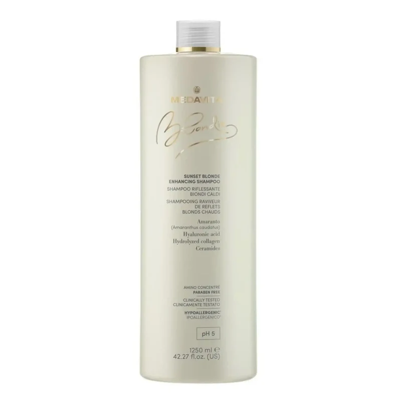 Medavita Blondie Sunset Blonde Enhancing Shampoo 1250ml - Shampoo Professionale Riflessante per Capelli Biondi Caldi