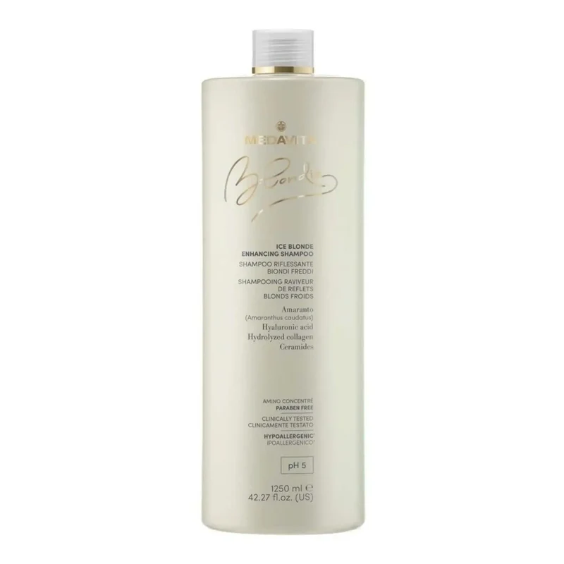 Medavita Blondie Ice Blonde Enhancing Shampoo 1250ml - Shampoo Anti-Giallo per Capelli Biondi Freddi