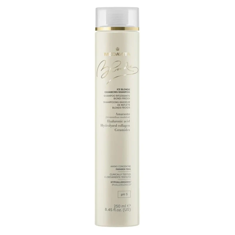 Medavita Blondie Ice Blonde Enhancing Shampoo 250ml - Shampoo Rinforzante Anti-Giallo per Capelli Biondi Freddi