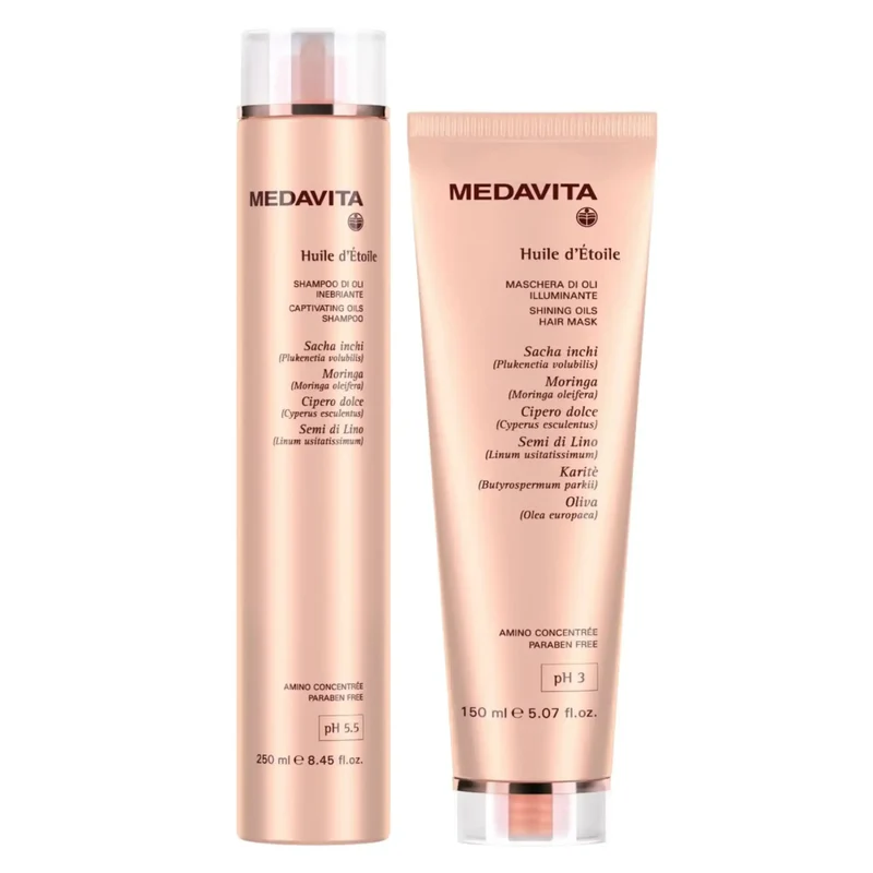 Medavita Huile D'Étoile Shampoo e Maschera - Trattamento Illuminante per Capelli Spenti