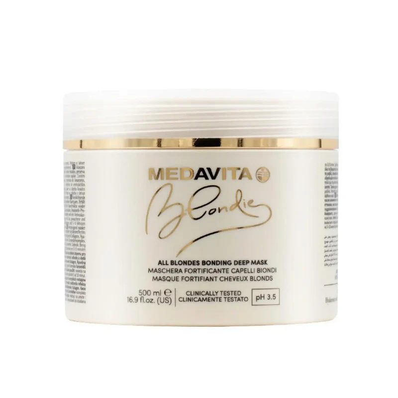 Medavita Blondie All Blondes Bonding Deep Mask 500ml - Maschera Rimpolpante per Tutti i Capelli Biondi