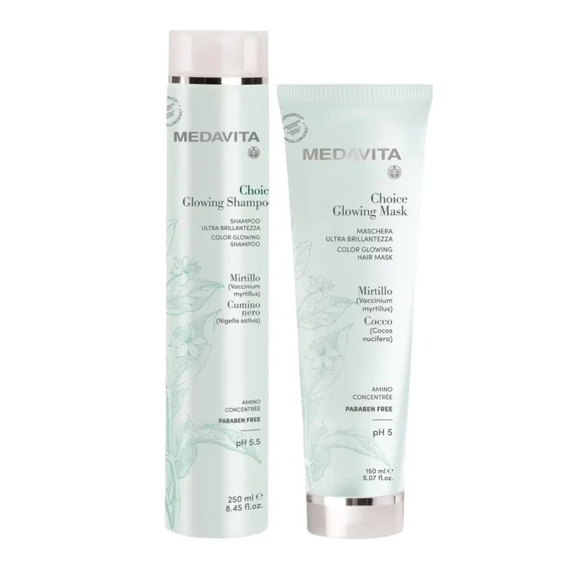 Medavita Choice Glowing Kit: Shampoo e Maschera - Ultra-Brillantezza per Tutti i Tipi di Capelli
