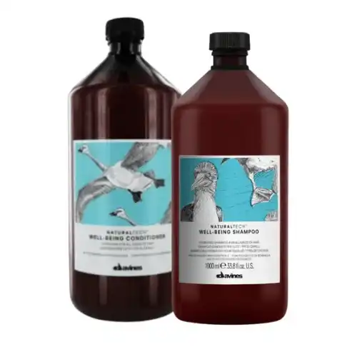 Davines Wellbeing Kit Formato Grande: Shampoo e Balsamo 1000ml - Per Tutti i Tipi di Capelli