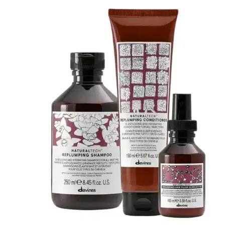 Davines Replumping Kit: Shampoo, Balsamo e Siero - Capelli Fini e Fragili