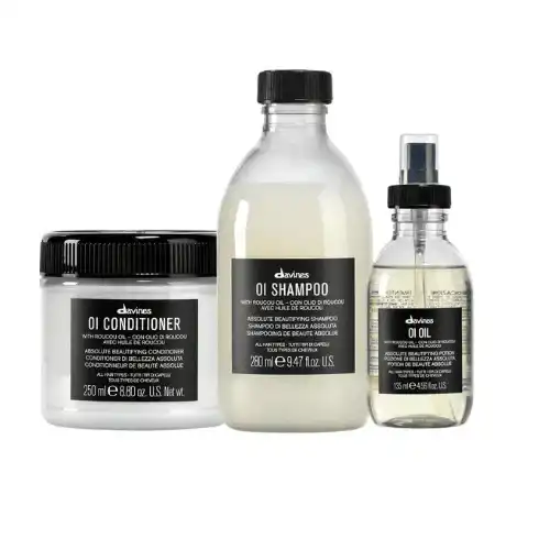 Davines OI Kit Shampoo, Balsamo e Olio - Idratazione e Lucentezza per Tutti i Tipi di Capelli