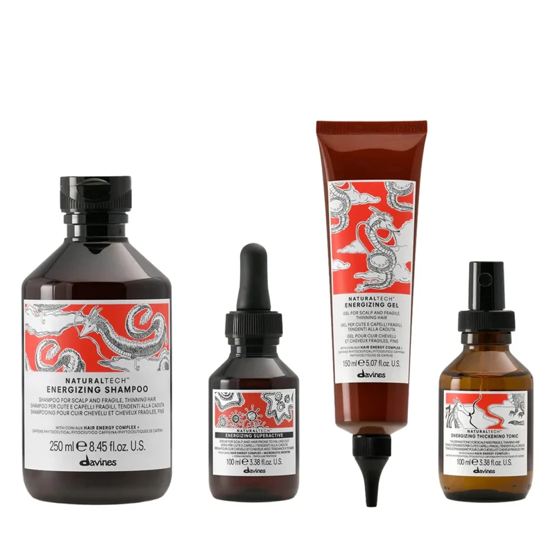 Davines Routine Energizing Anticaduta Completa Shampoo + Lozione + Gel + Thickening Tonic