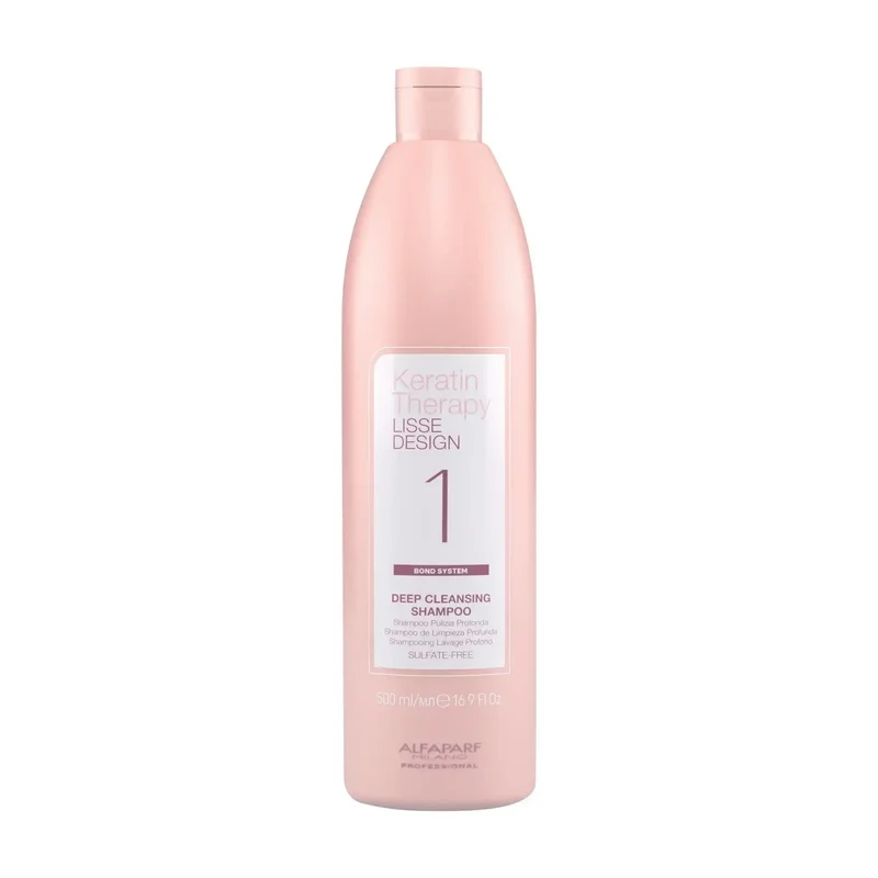 Alfaparf Keratin Therapy Lisse Design Deep Cleansing Shampoo 500ml - Shampoo Pre-Trattamento Lisciante alla Cheratina