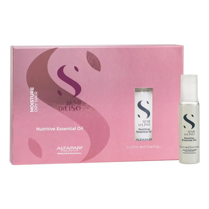 Alfaparf Semi Di Lino Moisture Nutritive Essential Oil 6x13ml - Olio Idratante e Nutriente per Capelli Secchi aridi
