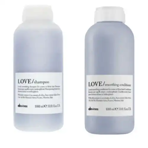 Davines Love Smoothing Set Shampoo e Balsamo 1000ml Lisciante per Capelli Crespi o Indisciplinati