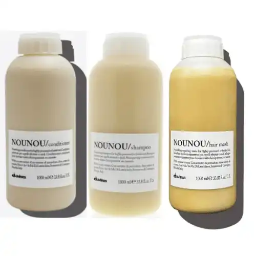 Davines Nounou Kit Shampoo Balsamo e Maschera 1000ml per capelli danneggiati dal colore