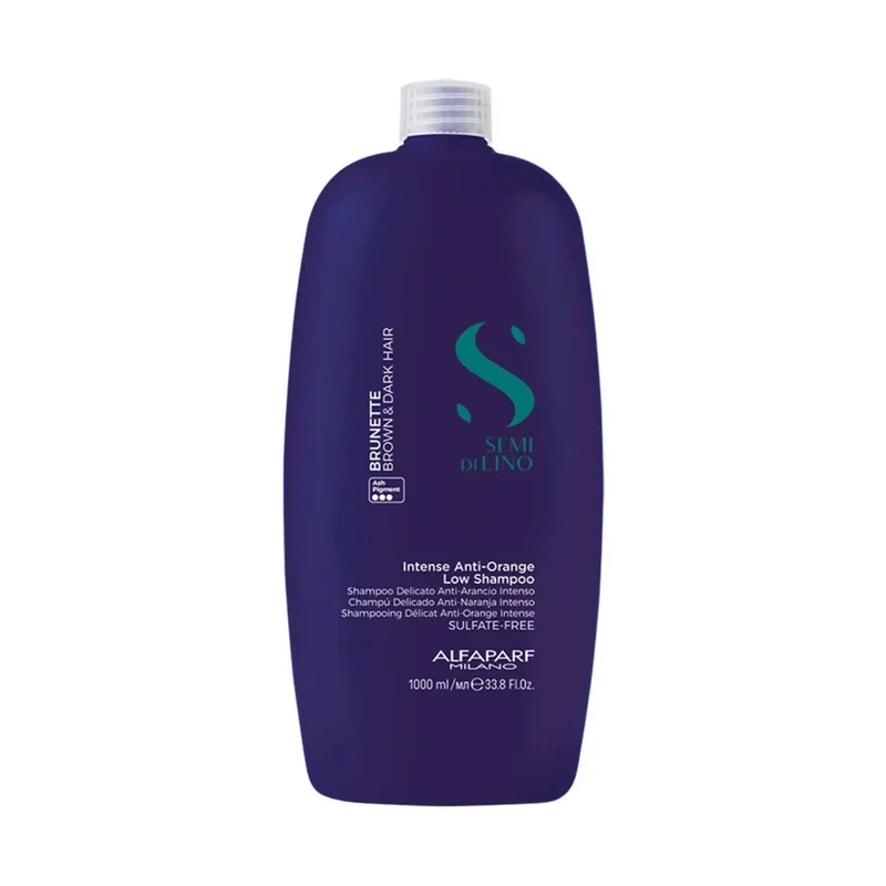 Alfaparf Semi di Lino Anti-Orange Low Shampoo 1000ml - Shampoo Delicato Anti-Arancio per Capelli Castani e Bruni