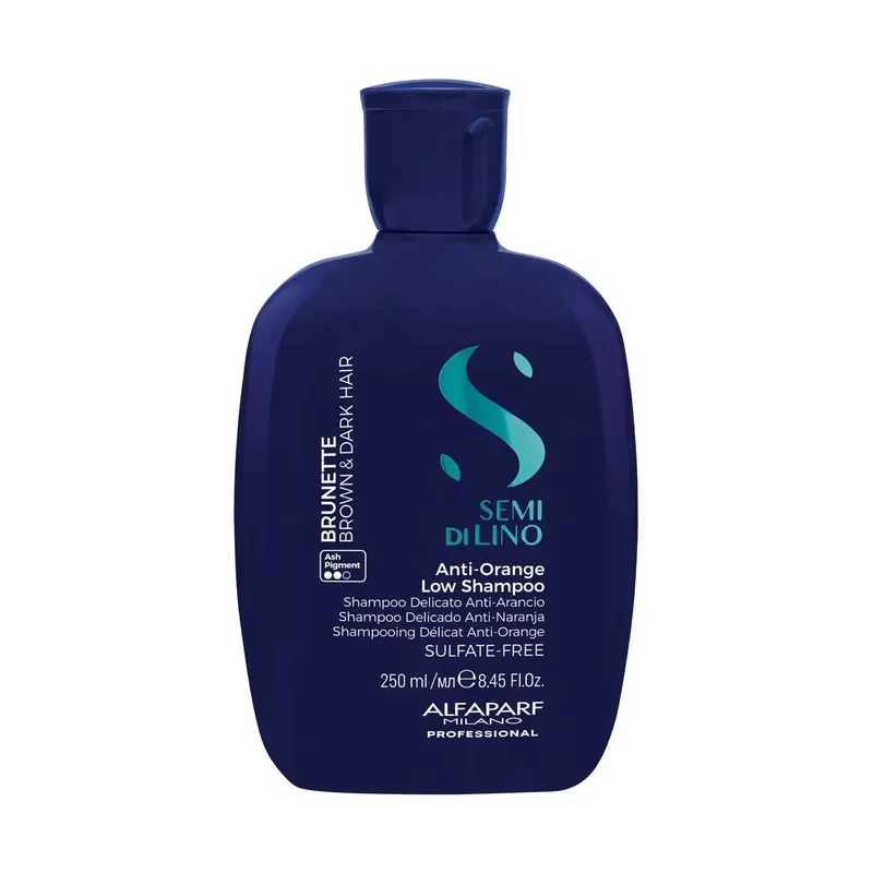 Alfaparf Semi di Lino Anti-Orange Low Shampoo 250ml - Shampoo Delicato Anti-Arancio per Capelli Castani e Bruni
