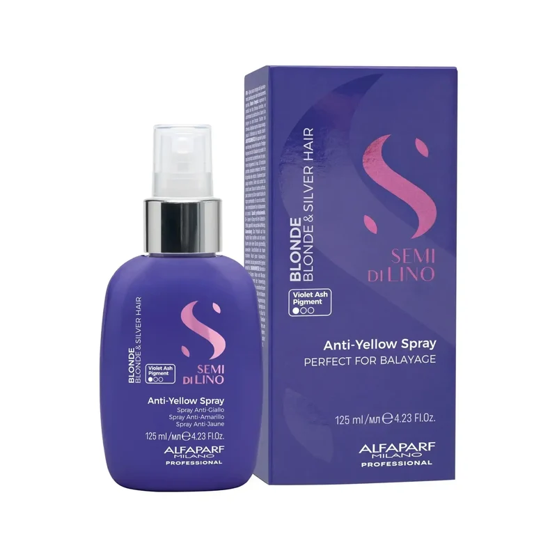 Alfaparf Semi di Lino Anti-Yellow Spray 125ml - Spray Leave-In Anti-Giallo per Schiariture Parziali
