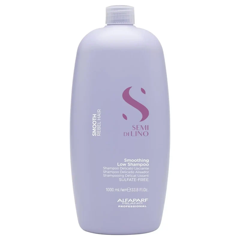 Alfaparf Semi di Lino Smoothing Low Shampoo 1000ml - Shampoo Lisciante per Capelli Crespi